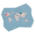 thumbnail image 1 of Ambesonne Hippie Place Mats Set of 4, World Continents, Standard Size, Pale Blue White, 1 of 6
