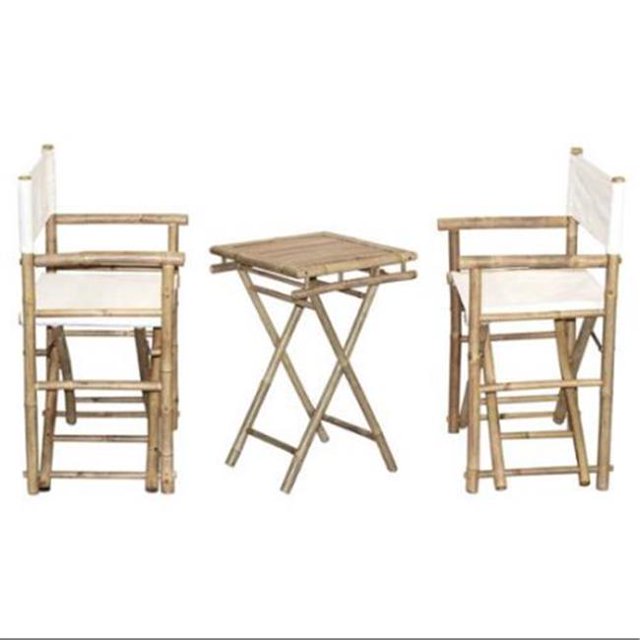 Bamboo Bs1029 2 Directors Chair & Small Table Set, 34 x 23 x 19 in.