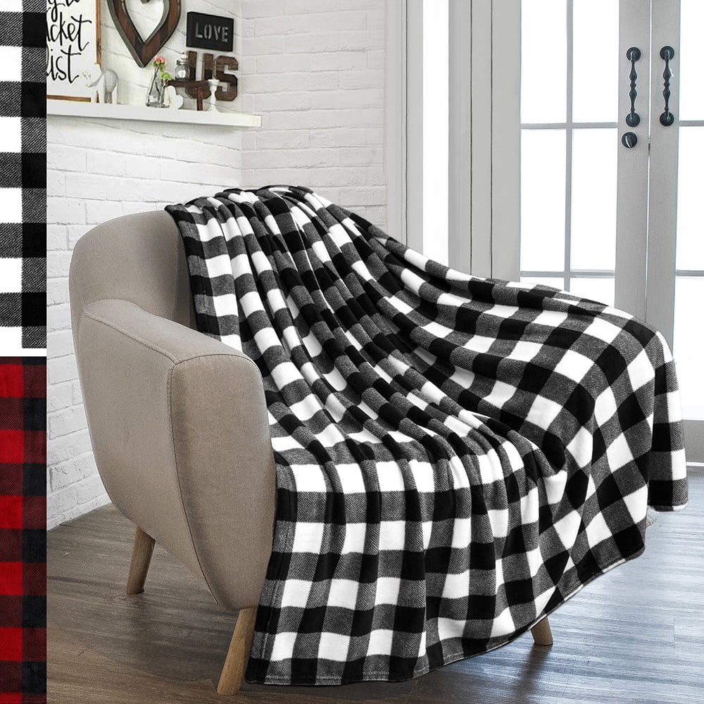 Abstract Black and White Stripe Shape Ultra-Soft Micro Fleece Blanket Home Decor Warm Anti-Pilling Flannel Throw Blanket for Couch Bed Sofa 