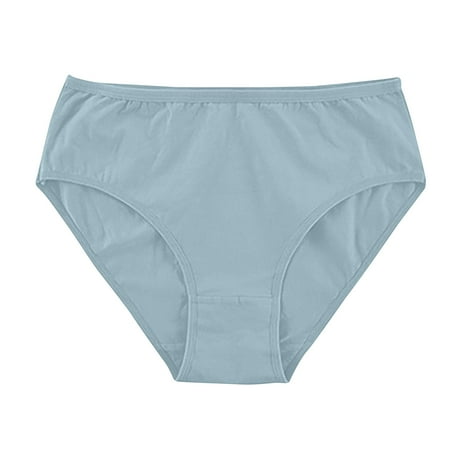 Jalioing Womens Plus Size Cotton Underwear Oversized Panty High Waist Stretch Breathable Ladies Panties (Large  Light Blue)