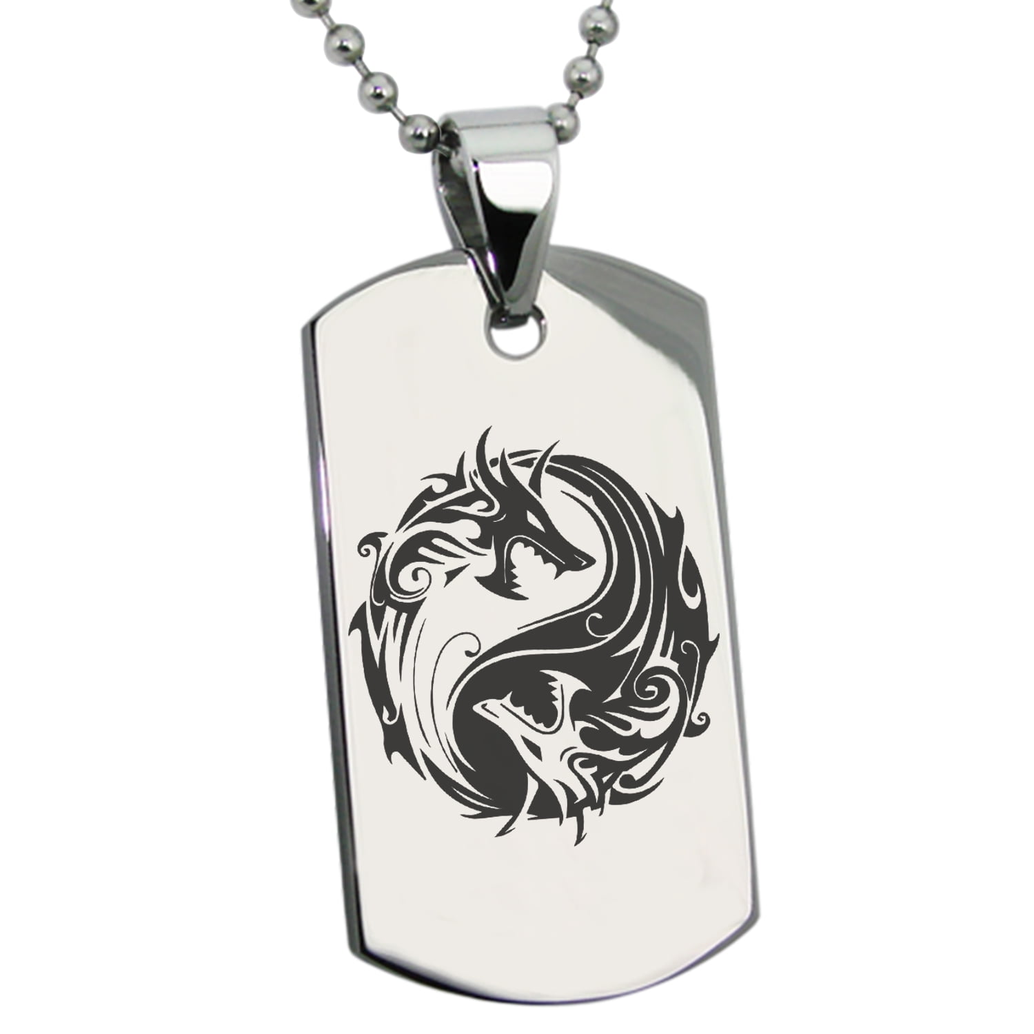 DOG TAGS STAINLESS STEEL DRAGON MENS BOYS  FATHERS DAY WEDDING Army navy M41 