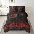 thumbnail image 2 of Ensemble de Douillette Grand à Roses Rouges 7 Pcs, Lit en Sac Romantique avec Fleurs de Jardin, Ensembles de Literie à Motif de Pétales avec 1 Douillette, 2 Couvre-Oreillers, 2 Taies d'Oreiller, 1 Drap Plat, 1 Drap-Housse, 2 of 5