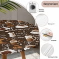 thumbnail image 6 of Coffee Fitted Tablecloth with Elastic Edged, Round Table Cloth for Dining Table, Brown Retro Coffee Theme Beans Latte Tea Cup Waterproof Oil Proof Table Cover for Indoor Outdoor 55"-60", 6 of 8
