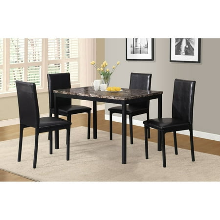 Roundhill Furniture 5 Piece Citico Metal Dinette Set with Laminated Faux Marble Top, (Best Dining Room Furniture)