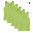 thumbnail image 2 of FAVIPT Girls 5 Pack Tank Tops Summer Boys Cotton Sleeveless Crewneck Undershirts Casual Cute Solid Color Athletic Tanks Green,8-9 Years, 2 of 8