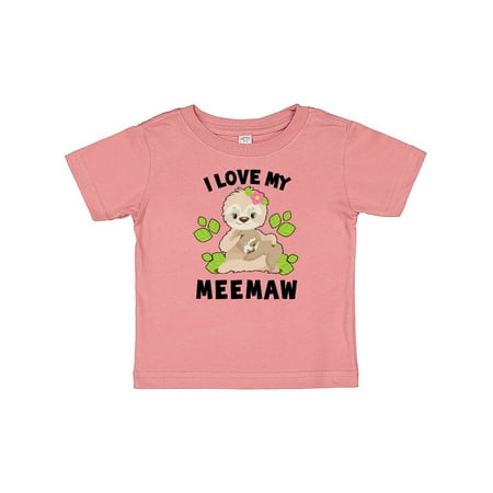 

Inktastic Cute Sloth I Love My Meemaw with Green Leaves Gift Baby Boy or Baby Girl T-Shirt