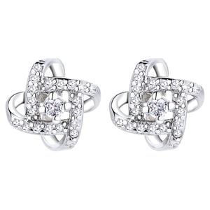 Amy & Annette Sterling Silver Love Knot Stud Earrings