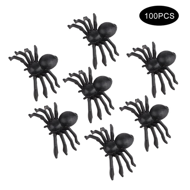 (2 cm negro 100 piezas) adornos de araña para decoración de Halloween