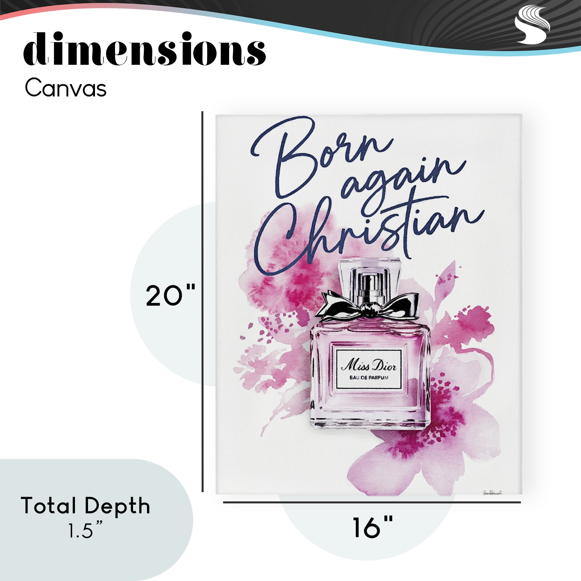 Born Again Christian with Fragrance Canvas Wall Art, design by Amanda Greenwood