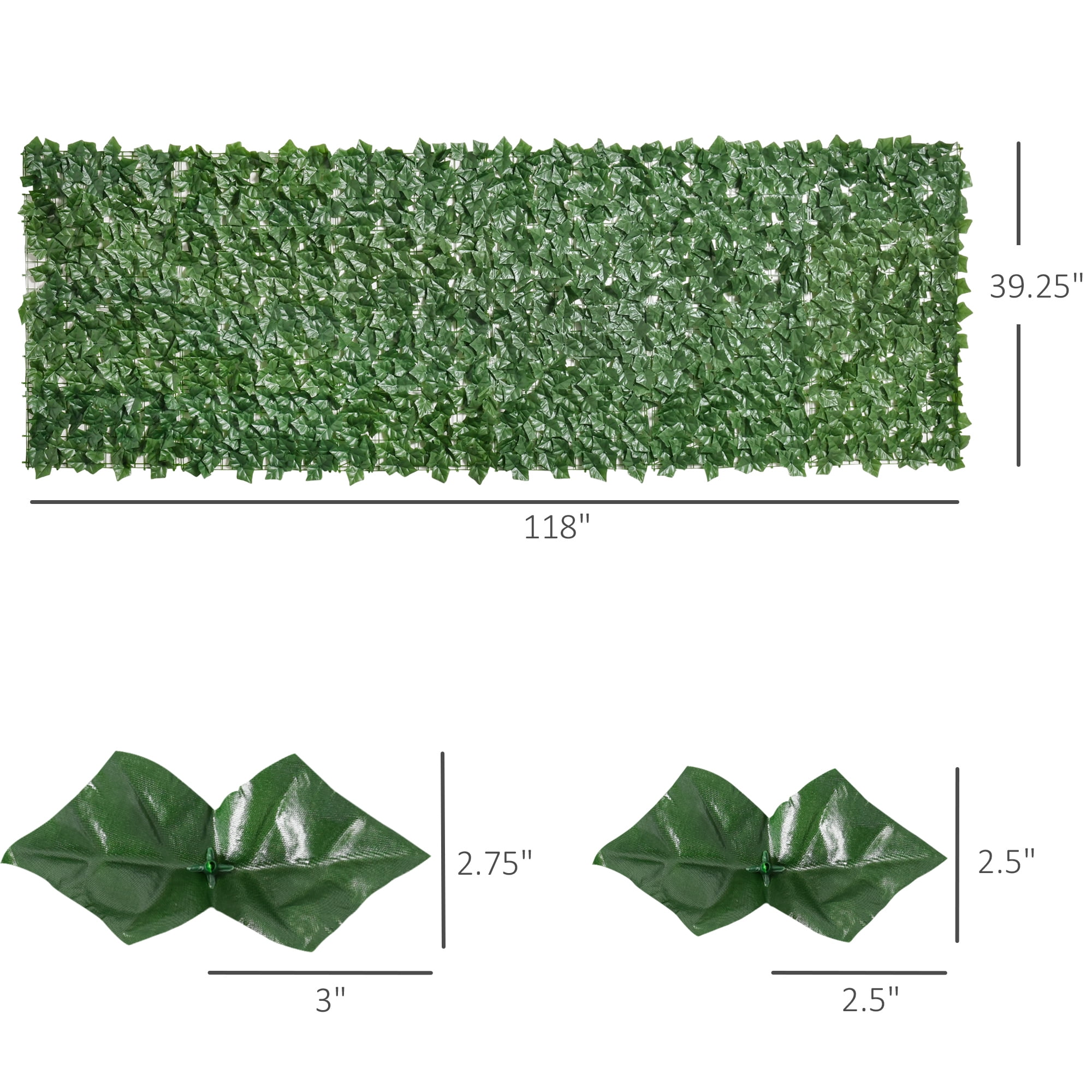 Artificial Grass Wall Panels, Dark Green Ivy Greenery Backdrop for Indoor Outdoor Garden Fence Backyard Privacy Decor