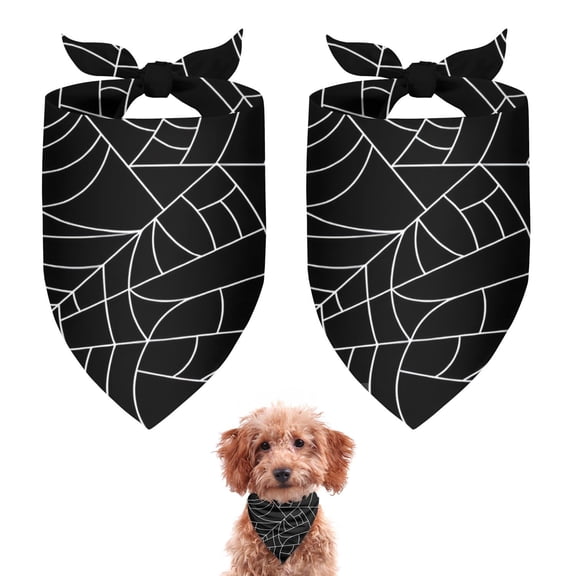Dog Bandana 2 Pack,Halloween Spider Webs Bandanas for Dogs,Cat Bandana,Small/ Large Dog Bandana 2 Size,Dog Bandanas Girl Boy