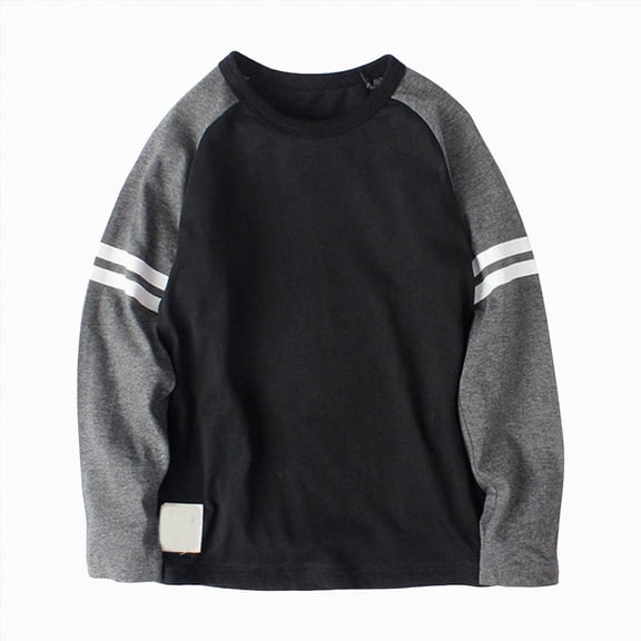 Vedolay Boys Long Sleeve Crew Neck T Shirt with Raglan Sleeve and Stripe Detail Sizes 4-13 Years