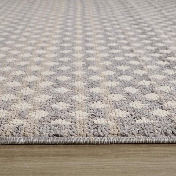 8' Gray and Beige Moroccan Distressed Area Rug