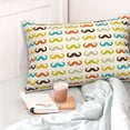 thumbnail image 4 of Balery Colorful Mustache Funda de Cojín Estampada, Regalos para Mujeres, Regalos de Amor para Ella, Regalos para Novia o Esposa, Funda de Almohada-16"x24", 4 of 6