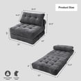 thumbnail image 4 of Oak and Birch Boneless Folding Sofa Bed, Convertible Floor Futon Chaise Lounge & Sleeper Bed, Shredded Foam Floor Couch for Living Room, Bedroom, Kids Room, Apartment, Chenille, Dark Gray, 4 of 9