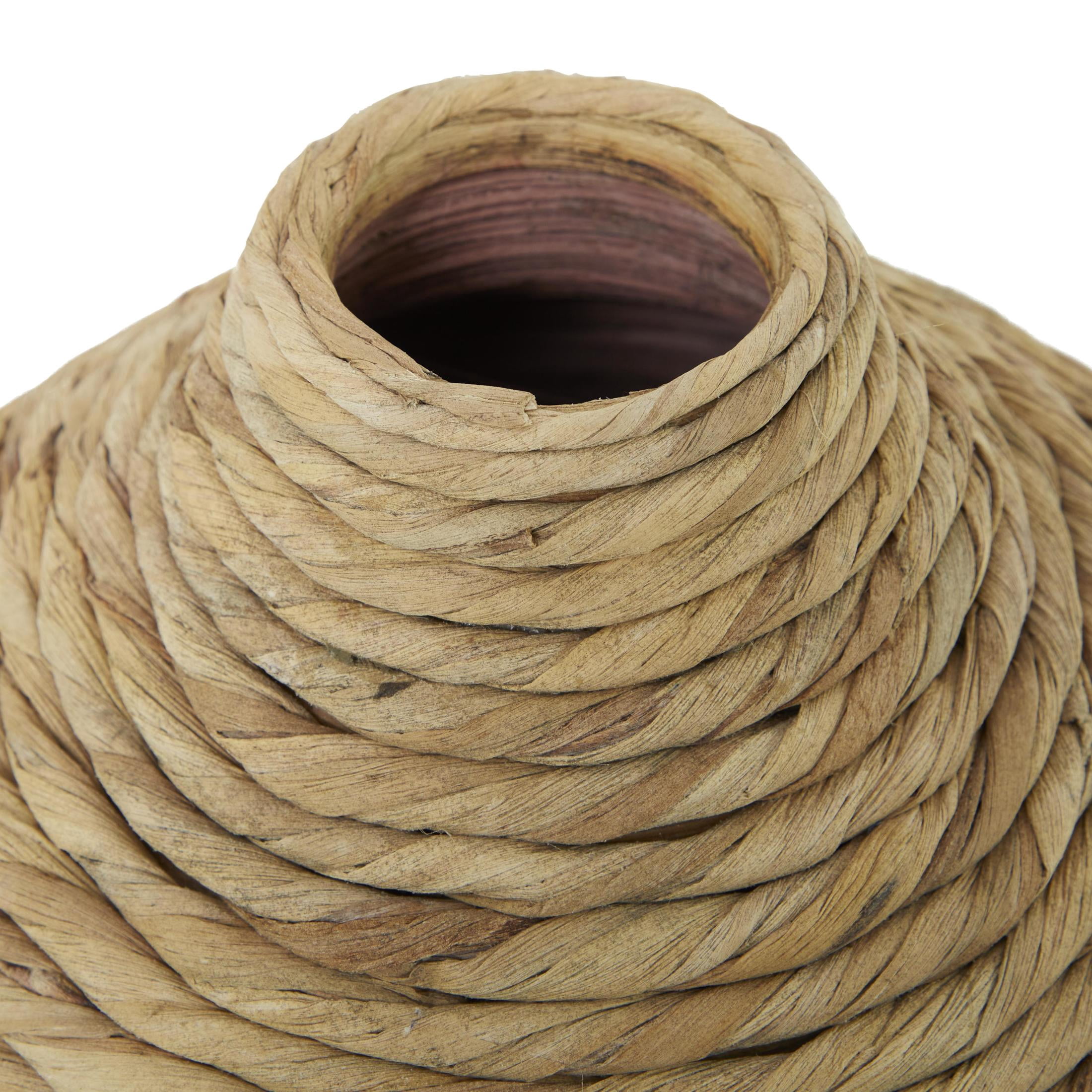 DecMode 14" Handmade Woven Brown Seagrass Vase