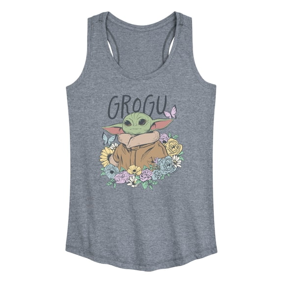 Star Wars - Floral Spring Grogu Women's Graphic Racerback Tank