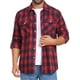 thumbnail image 1 of Camisas de manga larga ajustadas de botones con bolsillo para hombres INSPIRE CHIC en colores contrastantes, 2XL, rojo y azul, 1 of 7