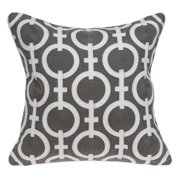 HomeRoots 334124 Housse de Coussin d'Accent Gris et Blanc 20 x 7 x 20 Po. avec Insert en Poly