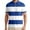 Blue, variant on Mens Polo Shirt Golf Striped Button Up Collared Breathable Short Sleeved Top Performance Stretch Athletic Regular Mens Shirts