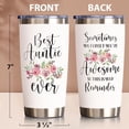 thumbnail image 3 of Best Auntie Gifts - 20 OZ Tumbler Mothers Day Gift for Auntie, Aunts from Niece, Nephew Insulated Travel Cup Unique Birthday Present Awesome Aunt Gift for Women/New Aunt/Aunt to Be/Great Aunt, 3 of 6
