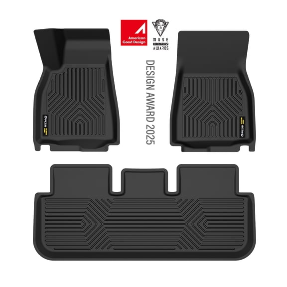 Floor Mats fit for Tesla Model S 2021 2022 2023 2024 TPE Custom Fit All Weather Full Cover Protection 1st & 2nd Row Floor Liners Waterproof 3PCS Black alfombrillas para coche