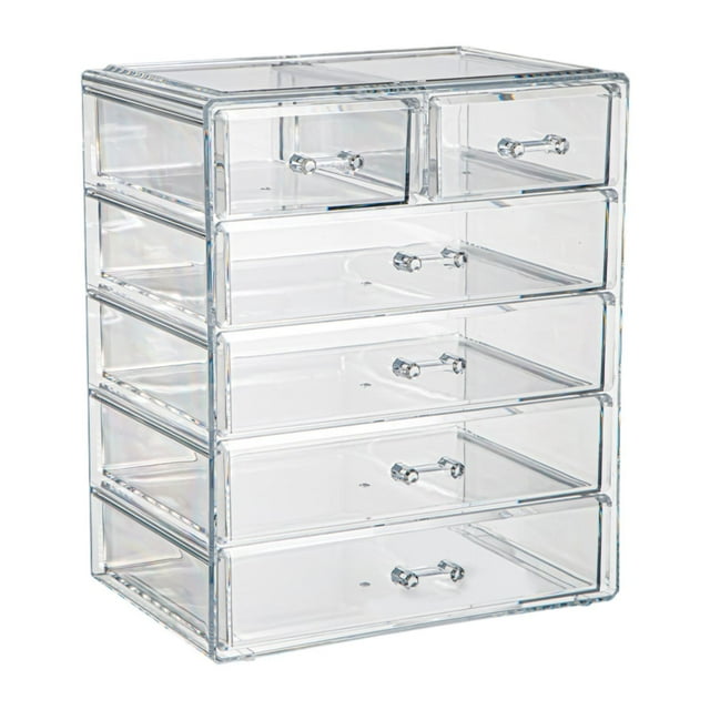 Cajón de almacenamiento apilable, contenedor de almacenamiento de cosméticos, caja organizadora de maquillaje de acrílico, caja de almacenamiento de