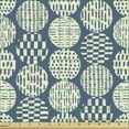 thumbnail image 2 of Abstract Sofa Upholstery Fabric by the Yard, Retro Style Circles with Various Hand Drawn Stripes Dashes or Rectangles, Decorative Fabric for DIY and Home Accents, Purpleblue Eggshell by Ambesonne, 2 of 5