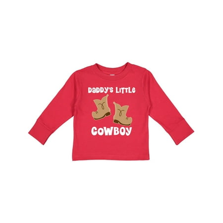 

Inktastic Daddys Little Cowboy Western Boots Boys Gift Toddler Boy Girl Long Sleeve T-Shirt