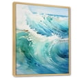 thumbnail image 2 of Designart "Turquoise White Ocean Marine Muted" Nautical & Beach Floater Framed Canvas Art Print, 2 of 7