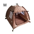 thumbnail image 3 of Billuyoard Tienda de campaña para mascotas al aire libre, lavable, plegable, tela Oxford, impermeable, para perros pequeños y medianos, nido, Hábitats y jaulas para animales pequeños M/Color café, 3 of 6