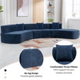 thumbnail image 3 of Harper & Bright Designs Chenille Floor Sofa Curved Couch Set, Modern Compressed Foam Sectional Sofa with Three Throw Pillows for Living Room, 136.6" Blue, 3 of 18