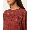 thumbnail image 5 of Moomaya Women's Printed Chiffon Dress, Puffed Sleeves, Knee Length Flared Summer Dress, 5 of 8