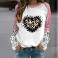 thumbnail image 2 of Luxalzxs Oversized Sweatshirt for Women Valentine's Day Love Heart Leopard Printed Long Sleeves Round Neck Casual Tunic Tops Blouse Sweatshirt, 2 of 3