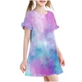 thumbnail image 1 of RXIRUCGD 2025 Vêtements d'Été pour Enfants 3-12 Ans Mode Imprimée Pyjama Rêveur Mi-Mollet Chemise de Nuit, 1 of 4