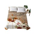 thumbnail image 2 of Twin Flat Sheet Only Fall Thanksgiving White Pumpkins Soft Microfiber Cooling Bedding Sheets Rustic Flower Wood Grain Flat Bed Sheet for Hotel,Home Decor, 2 of 9