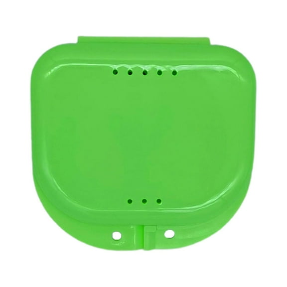 Grofry Dental Aligner Box Food-grade Material Anti-scratch Oral Supplies Mouth Guard Brace Teeth Mouth Tray Retainer Case for Teeth Green