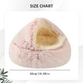 thumbnail image 3 of Cozy Cat Bed - Cozy Cocoon Pet Bed,Round Plush Fluffy Hooded Cave,Indoor/Outdoor,Waterproof & Washable,Calming Anti-Anxiety Design - 19.6 Inch,Grey, 3 of 9