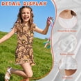 thumbnail image 5 of ZIATUBLE4S Girls Summer Casual Short Jumpsuit Outfit Button Round Neck Playsuit for Girl Kids 5-6 Y, Ruffle Sleeve Elastic Waist Design One-Piece Romper, Capybara Print, 5 of 6