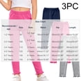 thumbnail image 2 of Toddler Girls Leggings 3 Pack Casual Soft Cotton High Waist Stretch Kids Dance Pants Multicolor 3 T, 2 of 8
