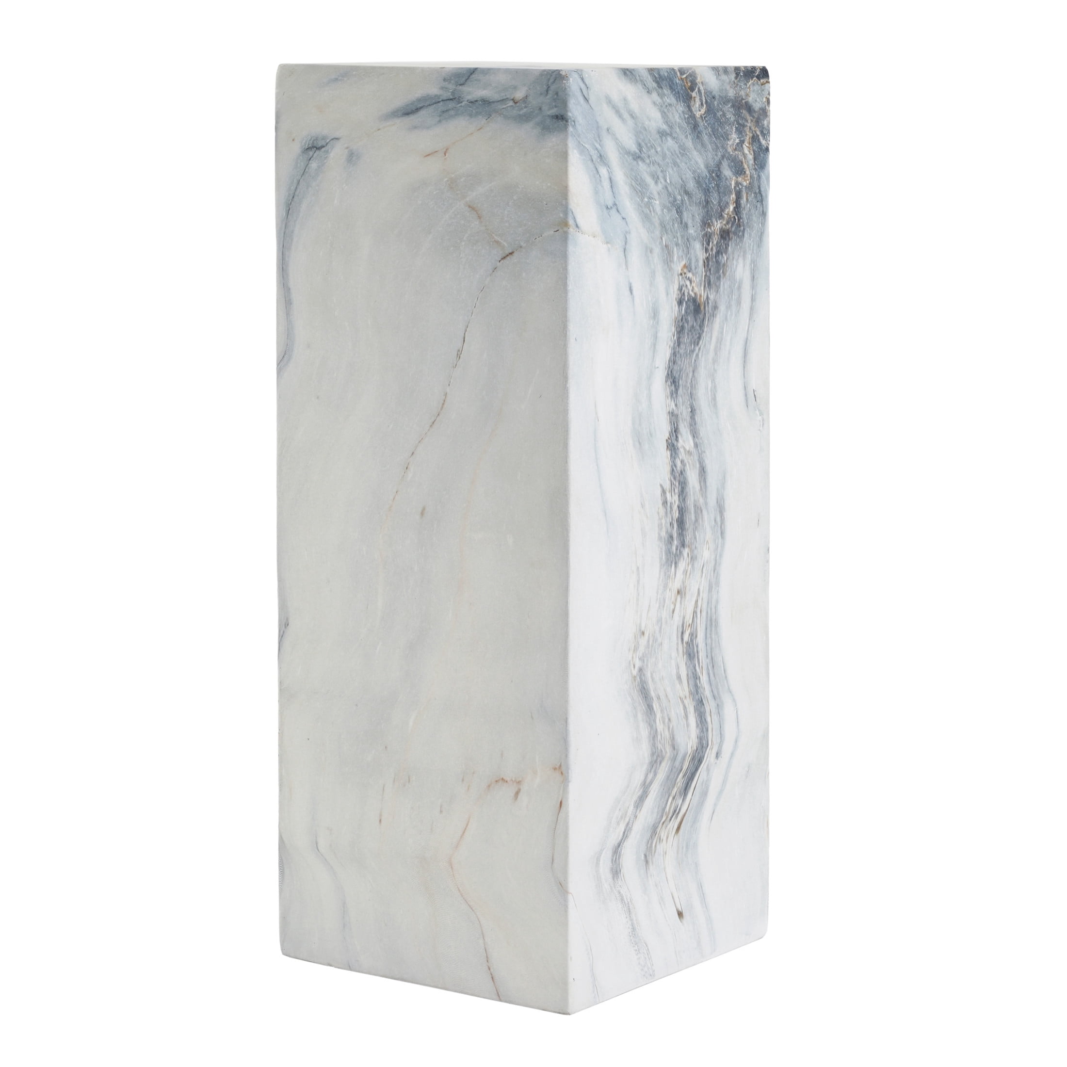 Christopher Knight Home Indoor Outdoor Handcrafted Modern Pedestal Plant Stand, Marble Effect, Set of 2