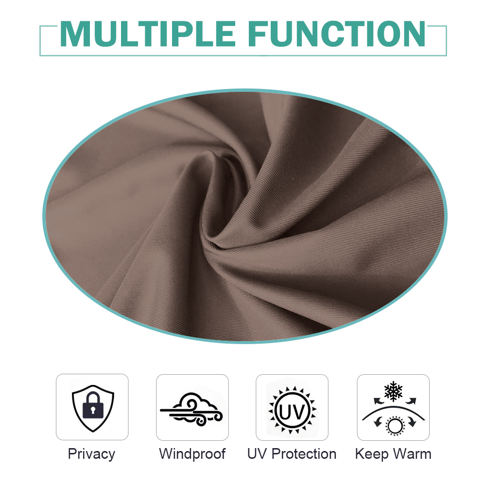 50" x 120" Indoor/Outdoor Thermal Insulated Solid Tab Top Single Curtains Drape for Patio, Taupe Grey