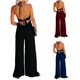 thumbnail image 5 of TRKIYQC Mujeres Casual Halterneck Mono Color sólido Verano Sin mangas Sin espalda Pierna ancha Romper Clubwear TRKIYQC perder, 5 of 6