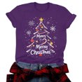 thumbnail image 2 of TOWED22 Winter T-Shirt for Women Family Christmas Party Tops Funny Xmas Tree Outside Snowman Graphic Tees,L, 2 of 6
