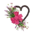 thumbnail image 2 of Corona en forma de corazón, corona de flores artificiales, accesorios para fotos, decoración romántica para colgar en la pared, para puerta delantera,, 2 of 8