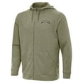 thumbnail image 2 of Men's Antigua Olive Los Angeles Chargers Effortless Full-Zip Hoodie Jacket, 2 of 4