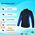 thumbnail image 3 of REALON Kids Wetsuit Top Jacket for Boys Girls Toddler Youth, Children's Wet Suit Shirt Neoprene 3mm Long Sleeve Swimsuit for Swimming Surfing Water Sports, 3 of 7