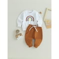 thumbnail image 4 of Fall Baby Boy Clothes 6M 12M 18M 24M 3Y Rainbow Embroidery Long Sleeve Sweatshirts and Solid Color Pants Toddler Infant Boy Outfit 6M 12M 18M 24M 3Y, 4 of 10