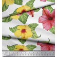 thumbnail image 2 of Soimoi White Cotton Duck Fabric Leaves & Floral Print Fabric by the Yard 42 Inch Wide, 2 of 3