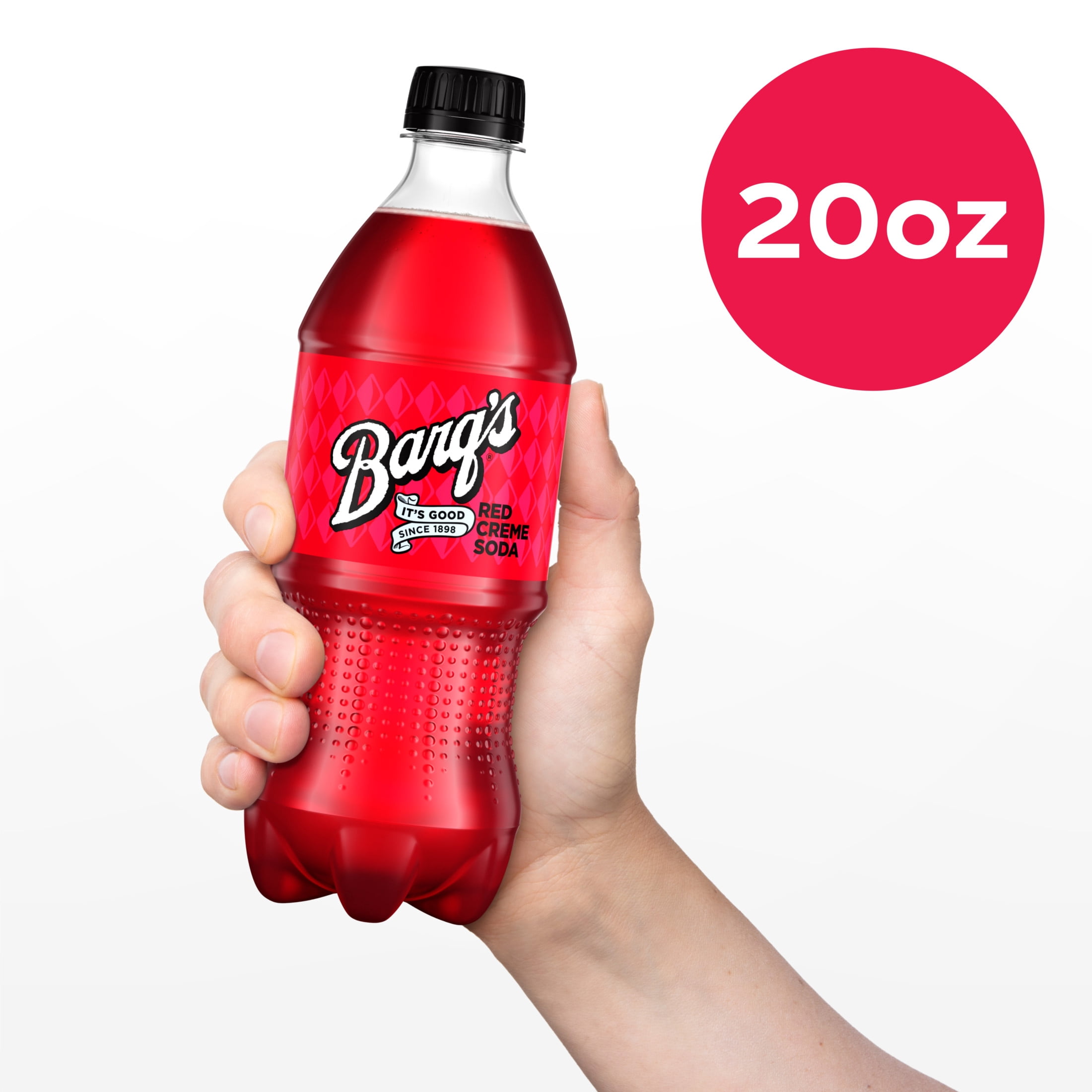 Barq's Red Creme Soda Pop Bottle, 20 fl oz